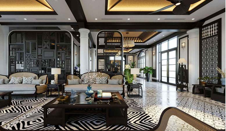 Thiết kế nội thất biệt thự phong cách Đông Dương