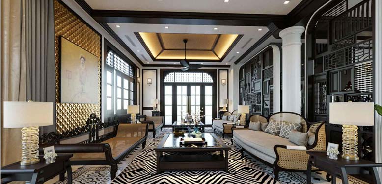 Chất liệu gỗ màu đen vừa mộc mạc vừa gần gũi với con người Việt Nam