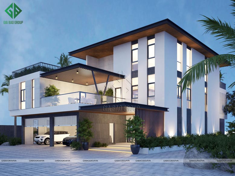 Vật liệu kính tôn lên sự sang trọng và đẳng cấp cho căn biệt thự