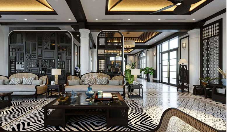 Thiết kế nội thất biệt thự đẹp theo phong cách Đông Dương