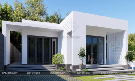 Mẫu nhà 1 tầng mái bằng đẹp có chi phí thấp – chị Trang, Bình Phước