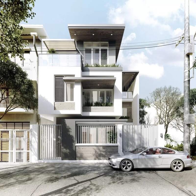 Mẫu thiết kế nhà đẹp lệch tầng đơn giản tinh tế