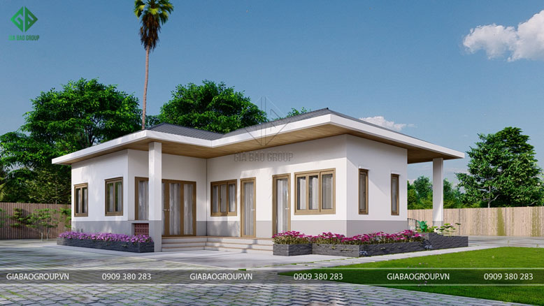 Mẫu nhà vườn mái nhật đẹp