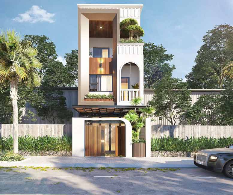 Mẫu nhà 1 trệt 2 lầu 5x20 thiết kế ấn tượng, thu hút