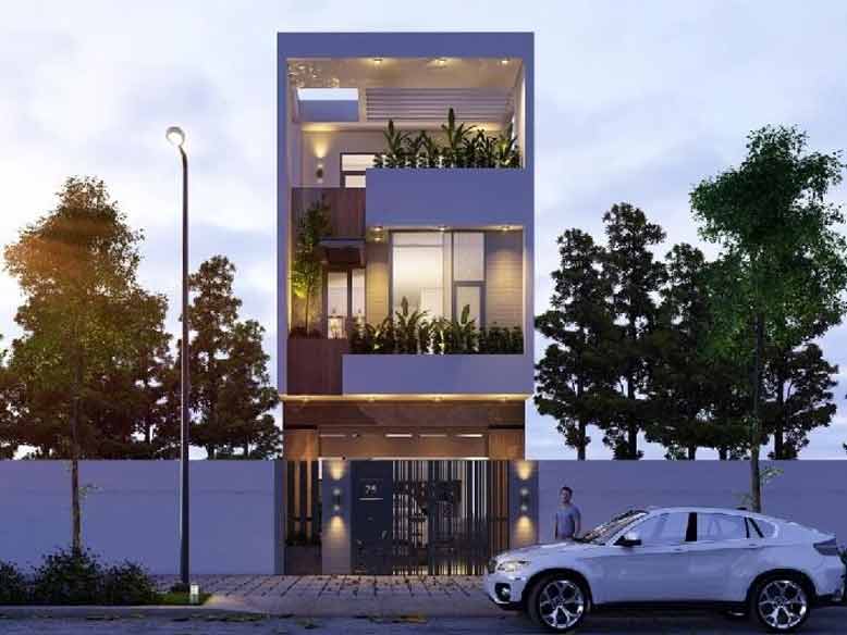Nhà 1 trệt 2 lầu 5x20 thiết kế hiện đại, tối giản