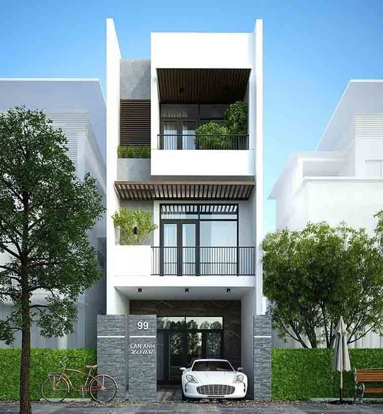 Thiết kế nhà 1 trệt 2 lầu 5x20 sang trọng