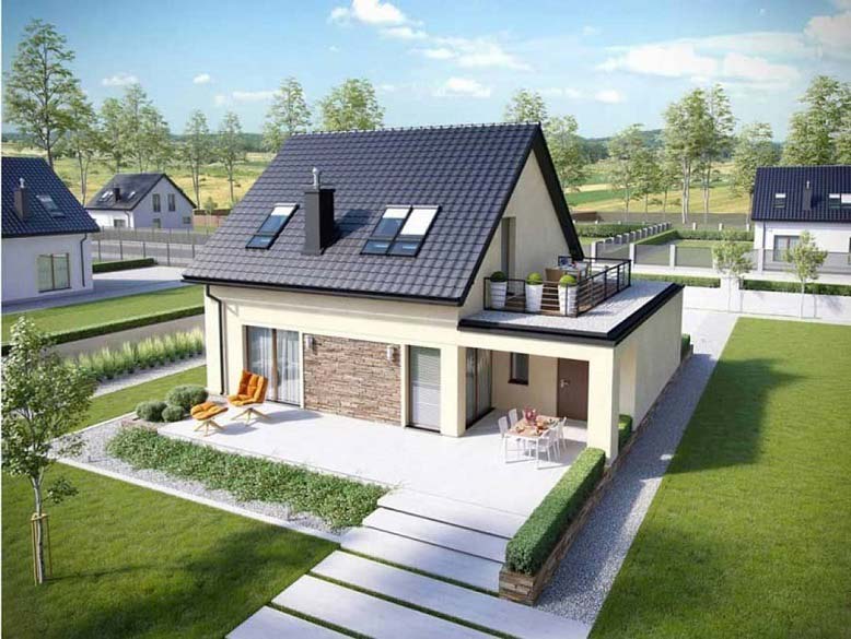 Nhà 1 tầng 1 tum tạo cảm giác cao ráo