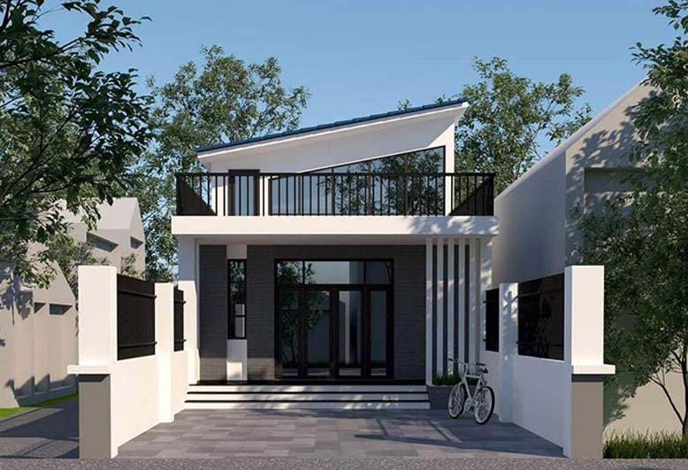 nhà 1 tầng hiện đại có xây thêm tầng tum