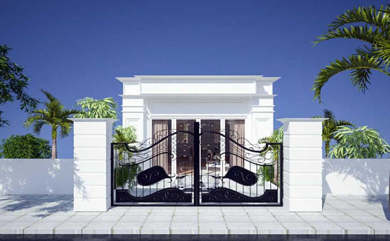 Mẫu nhà 1 tầng với gam trắng tinh tế, thanh nhã