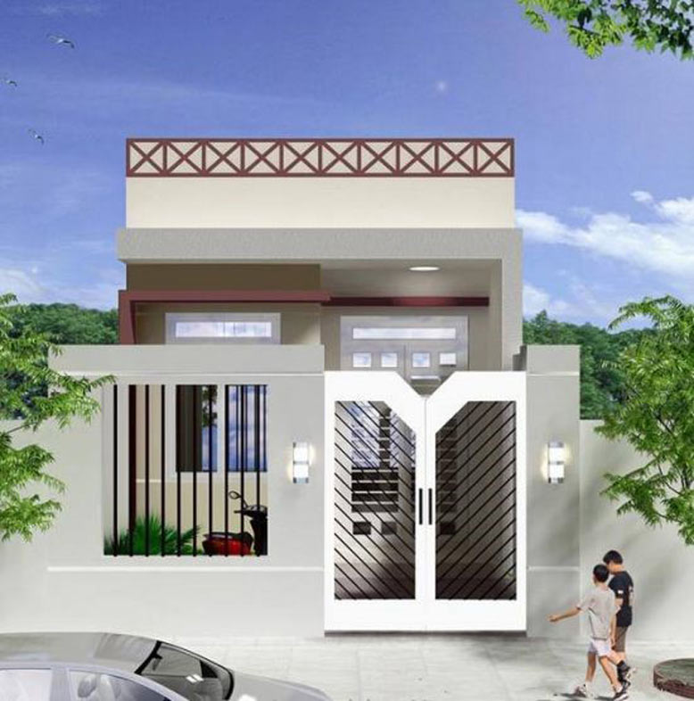 Thiết kế nhà ống mái bằng 1 tầng