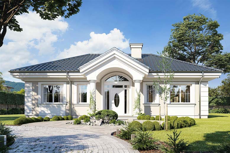 Thiết kế nhà 1 tầng kết hợp sân vườn để tạo bầu không khí thông thoáng, mát mẻ