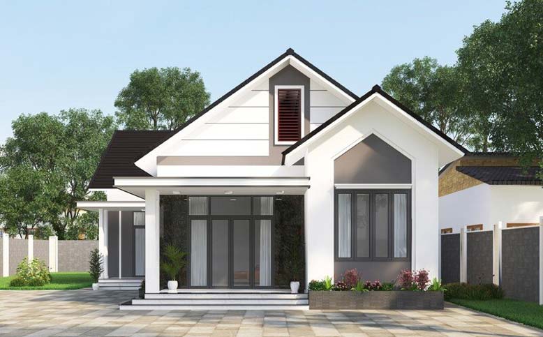 Nhà 1 tầng mái thái tạo sự gần gũi thân thiện
