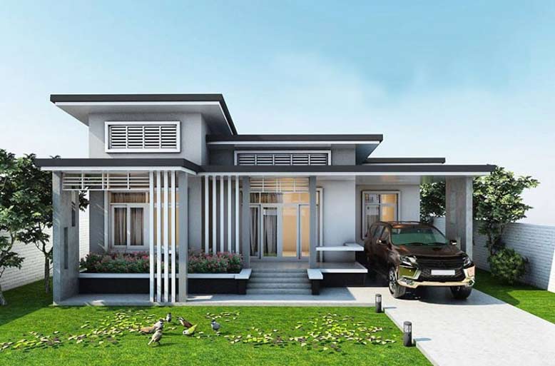 Thiết kế nhà 1 tầng mái bằng giúp bạn tiết kiệm nhiều chi phí