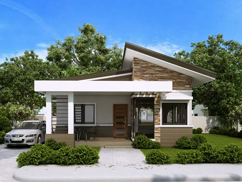 Mẫu nhà 1 tầng mái lệch đẹp
