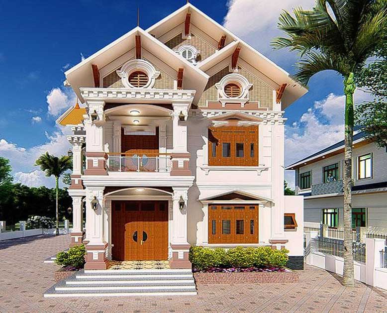 Thiết kế nhà 2 tầng có gác lửng