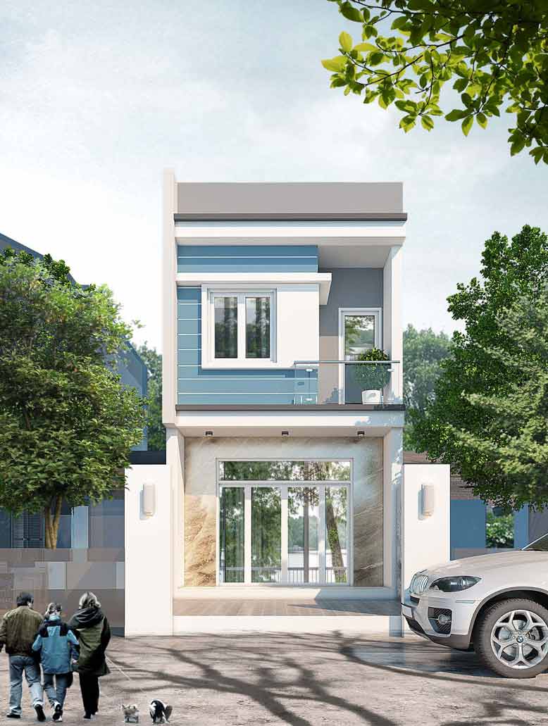 Thiết kế nhà 2 tầng kết hợp không gian mở