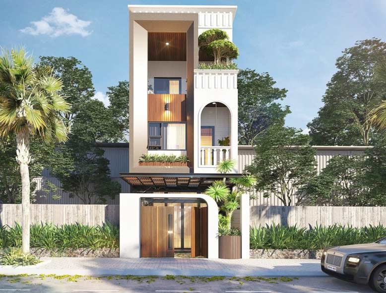 Nhà 3 tầng phong cách hiện đại