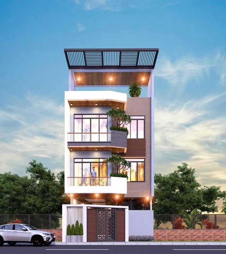 Thiết kế nhà 3 tầng 1 tum