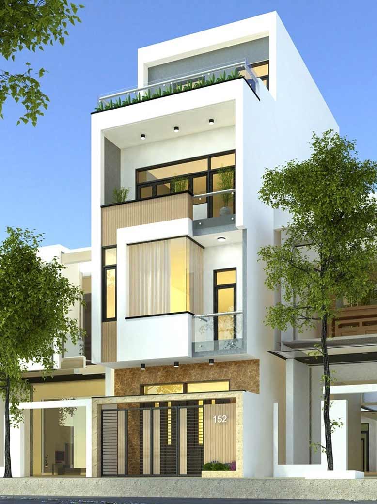 Thiết kế nhà 3 tầng có gác lửng