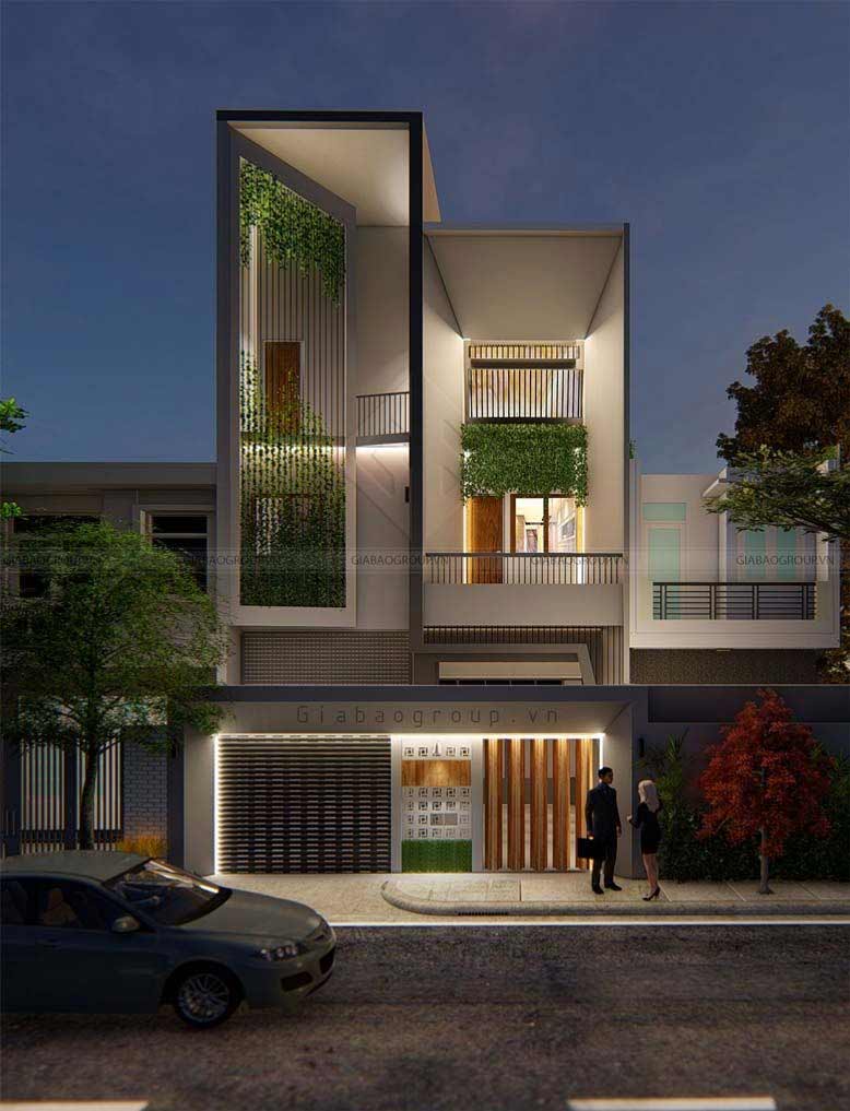 Thiết kế nhà ống 3 tầng phong cách hiện đại