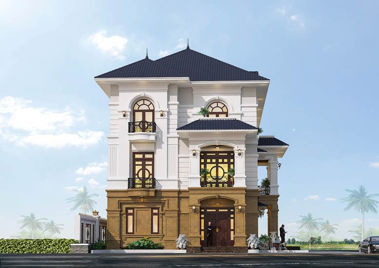 Thể hiện rõ vẻ đẹp của căn nhà 3 tầng