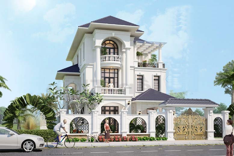 Mẫu nhà tân cổ điển đẹp mắt