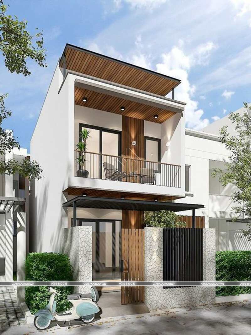 Nhà phố 2 tầng 1 tum hiện đại