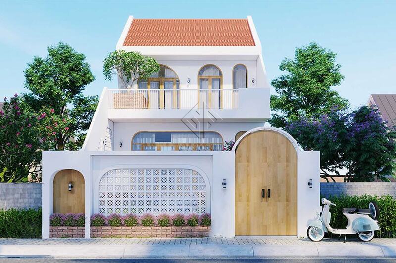 Mẫu nhà 2 tầng phong cách Địa Trung Hải