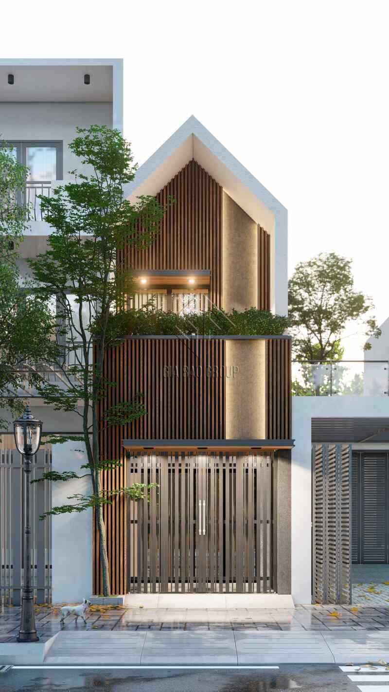 Mẫu nhà phố 2 tầng do Gia Bảo Group lên ý tưởng thiết kế