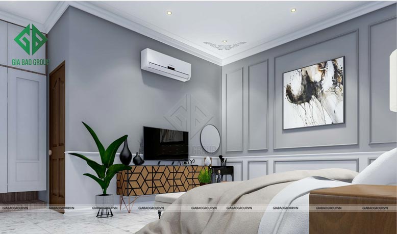 Không gian phòng ngủ được trang trí vô cùng hiện đại, tiện nghi