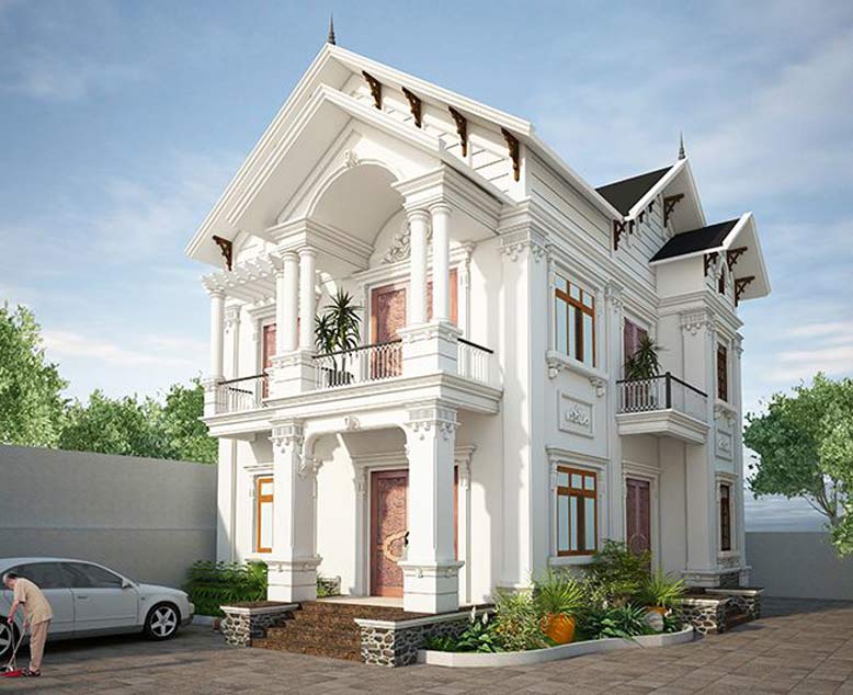 Thiết kế nhà 2 tầng mái thái