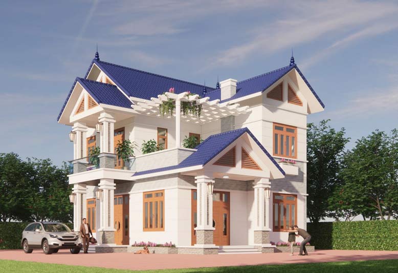 Thiết kế nhà 2 tầng theo phong cách hiện đại