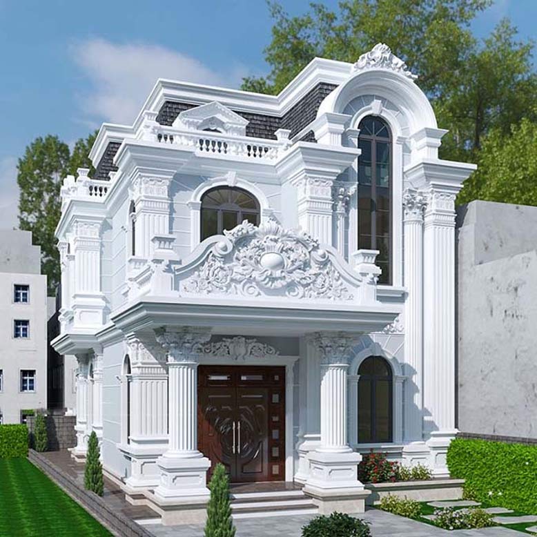 Mẫu thiết kế nhà 2 tầng phong cách cổ điển