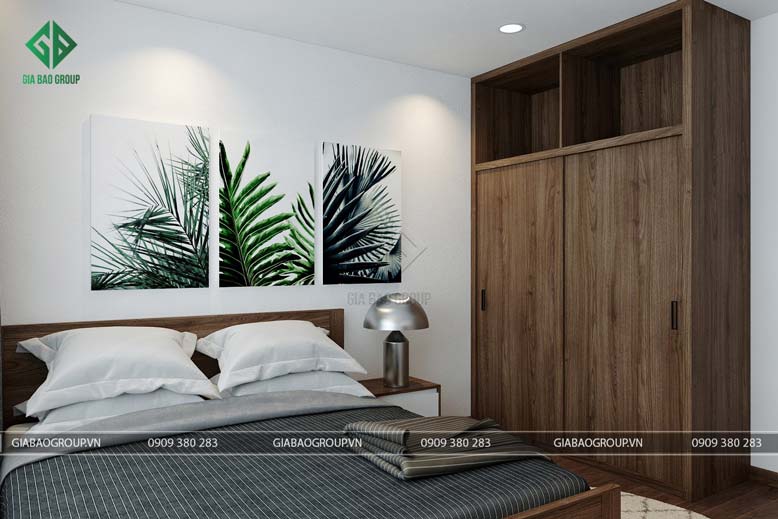 Tủ đựng đồ được đặt sát tường nhằm tiết kiệm diện tích