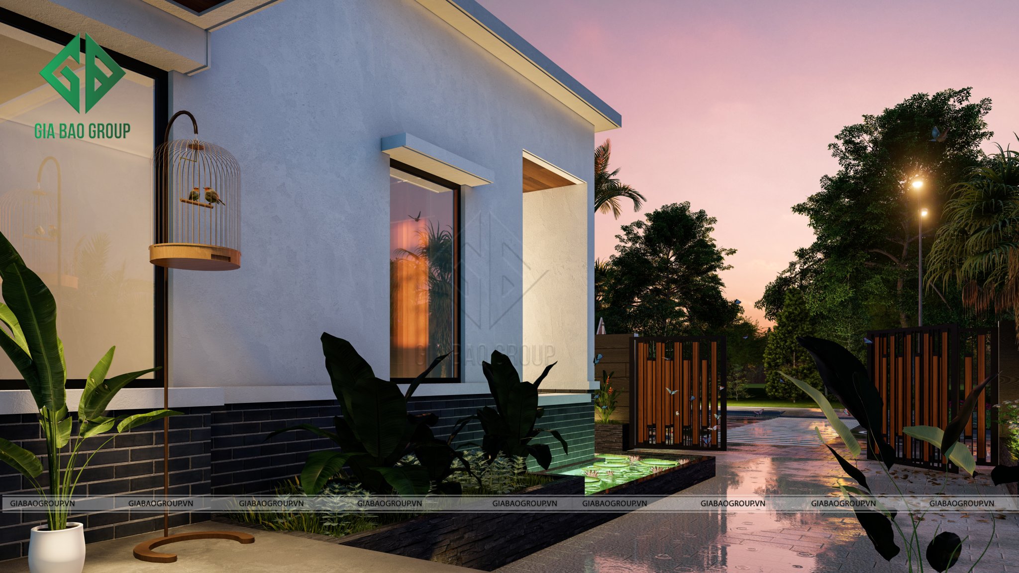 Tiểu cảnh sân vườn tạo không gian mở giúp ngôi nhà trở nên hấp dẫn và sinh động hơn