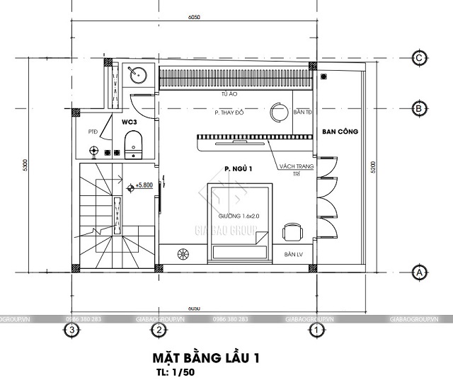 Mặt bằng tầng 1 theo lối thiết kế hiện đại