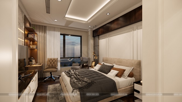 Phòng ngủ tầng 3 của thiết kế nội thất tân cổ điển