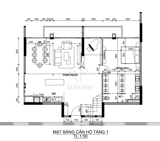 Mặt bằng công năng sau cải tạo căn hộ phong cách hiện đại