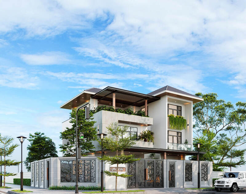 Kiến trúc nổi bật của biệt thự mái thái 1 trệt 1 lầu