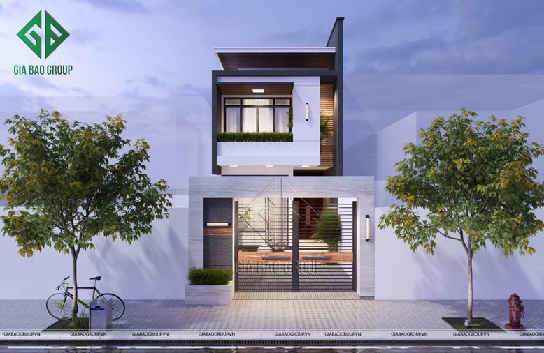 Mô phỏng nhà phố 2 tầng 5x18m sang trọng và hiện đại