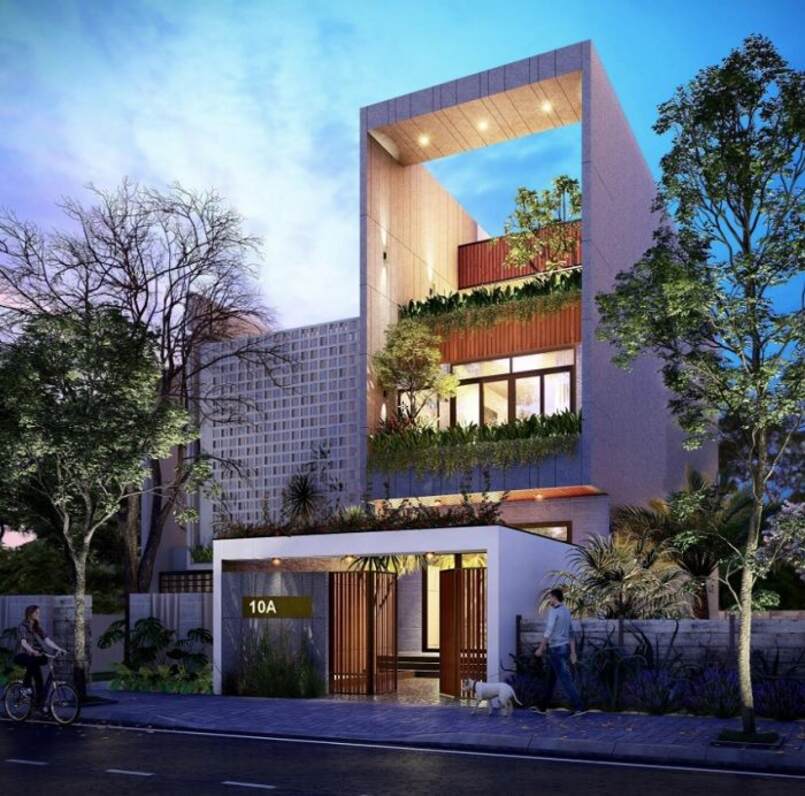 Mẫu nhà 5x18m 2 tầng 1 tum