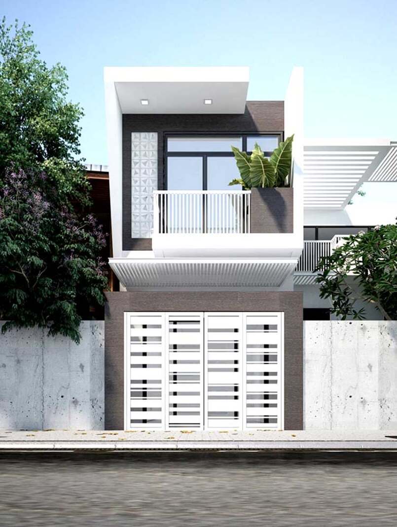 Nhà thiết kế nhà phố 2 tầng 5x18m vuông vắn, đẹp mắt