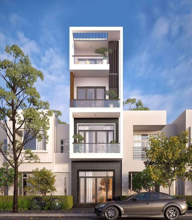 Mẫu thiết kế nhà phố 4 tầng đẹp, cuốn hút