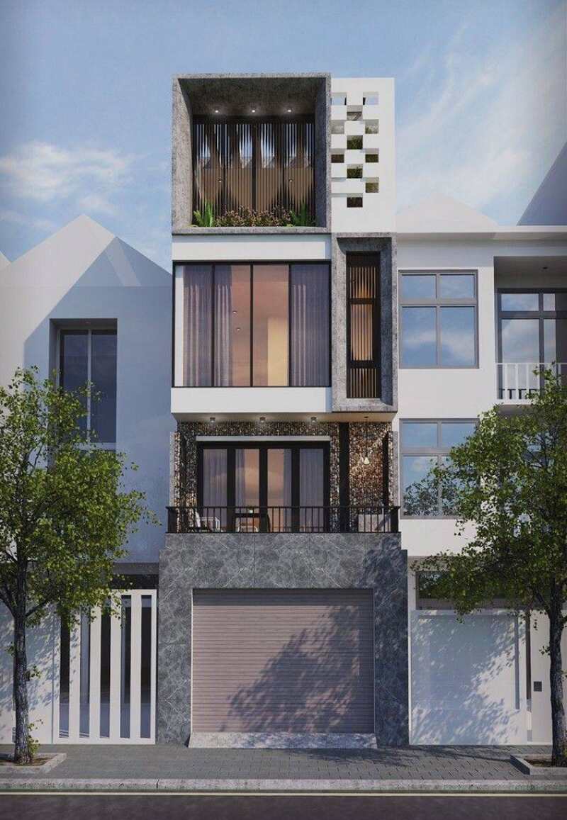 Thiết kế nhà 4 tầng phải đồng điệu ngoại và nội thất