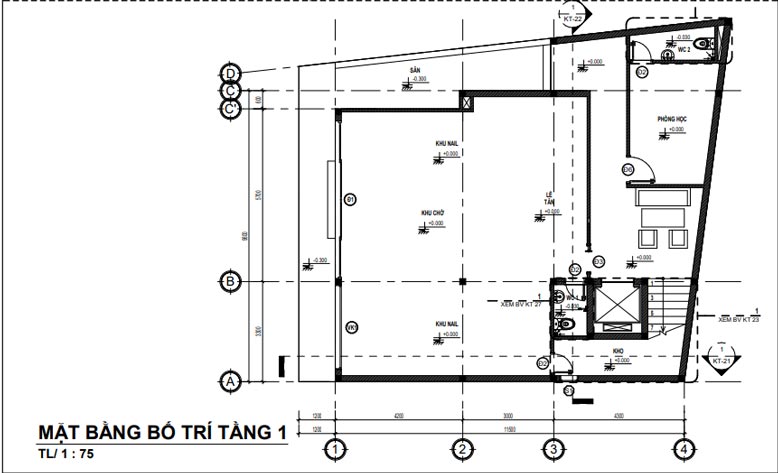 Bố trí mặt bằng tầng 1