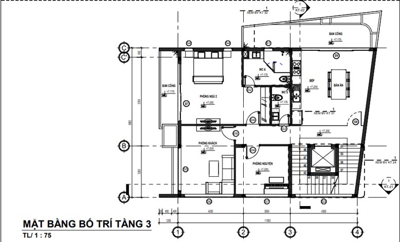 Phối cảnh mặt bằng tầng 3