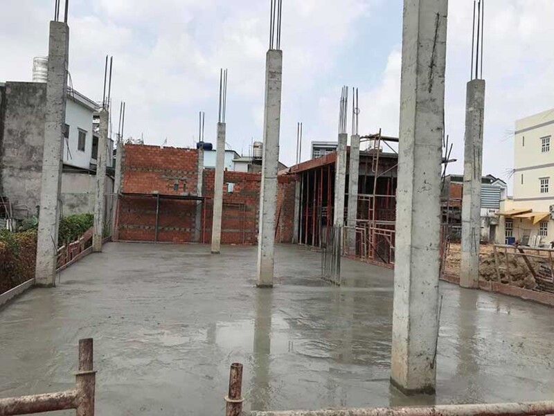 Tính diện tích nhà ống phần móng