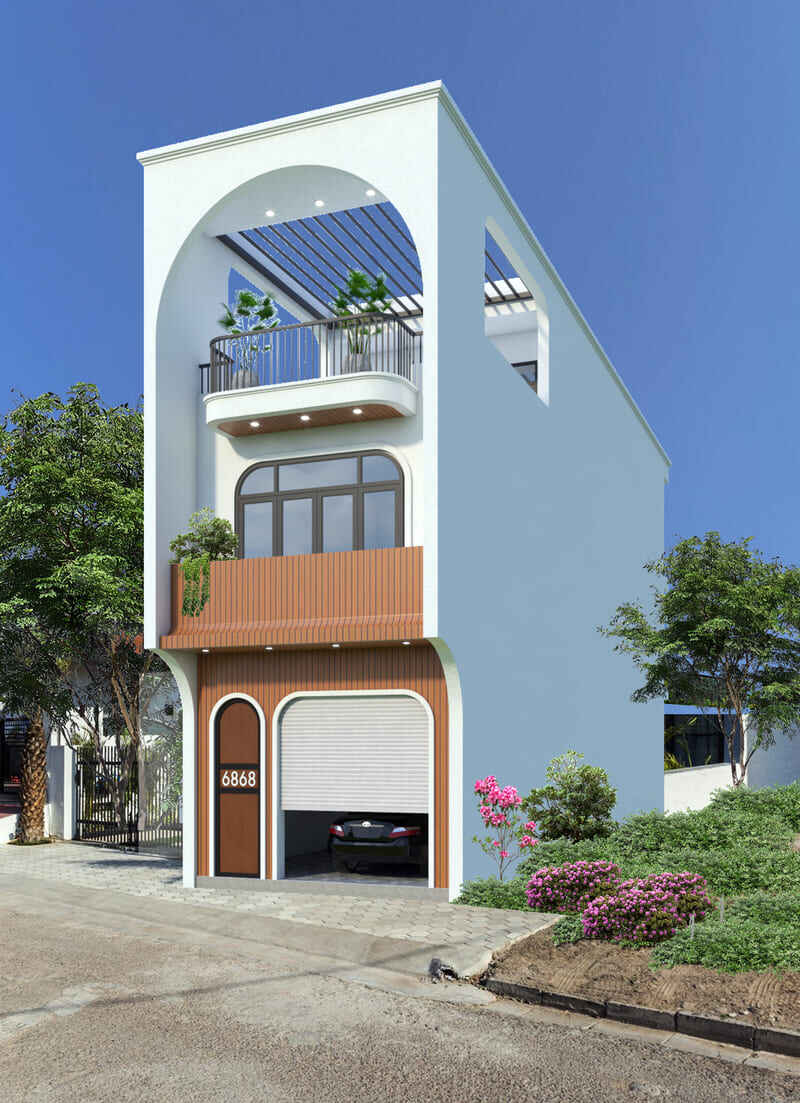 Thiết kế nhà phố 5x20m có sân thượng 