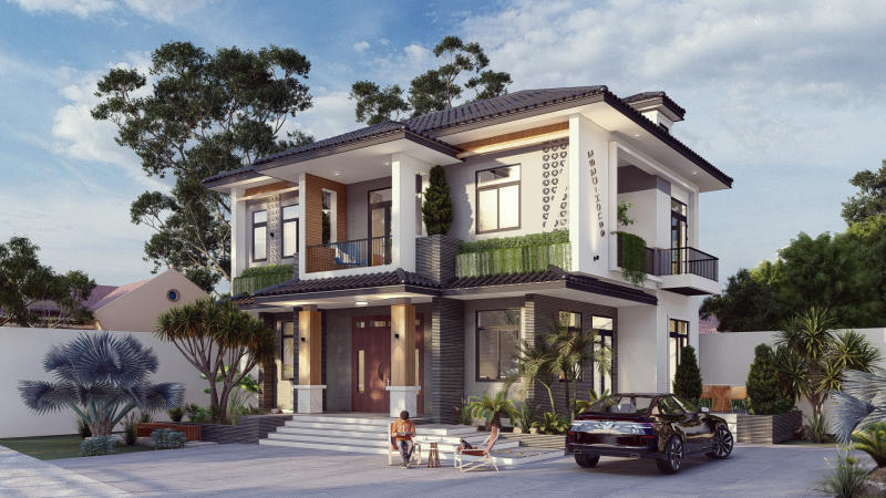 Mẫu biệt thự 2 tầng có diện tích 200m2