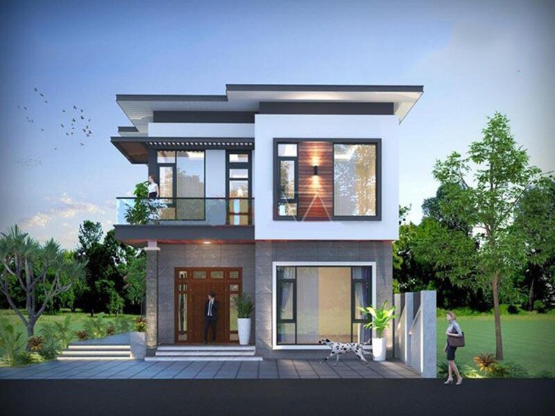 Mẫu biệt thự 2 tầng có diện tích 80m2